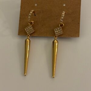 Stella & Dot Gold and Silver Drop Earrings